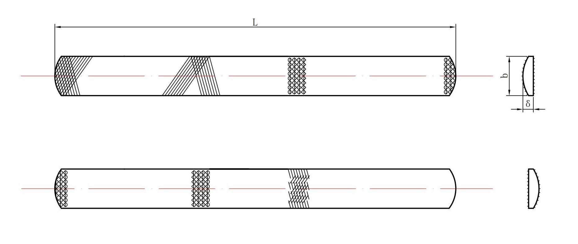 Half round steel carpenter's files - Drawings