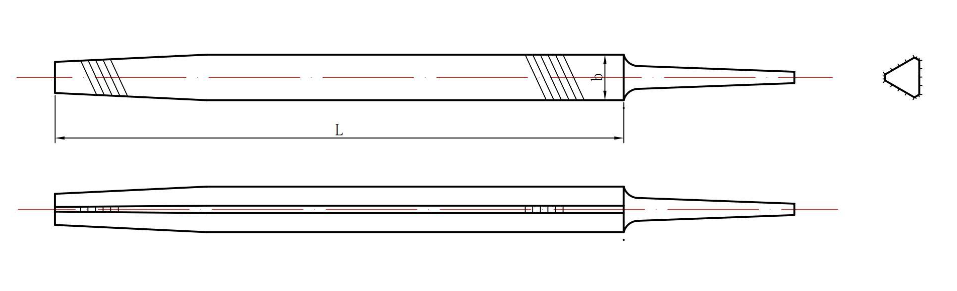 Slim Taper Files - Drawing