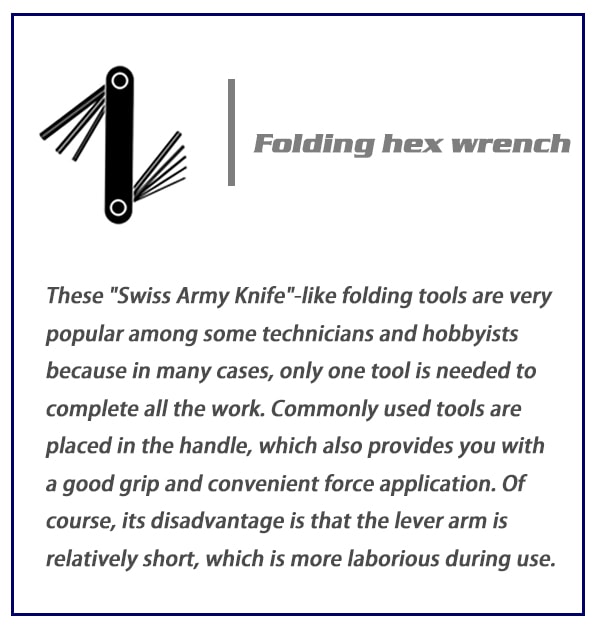 Folding hex wrench