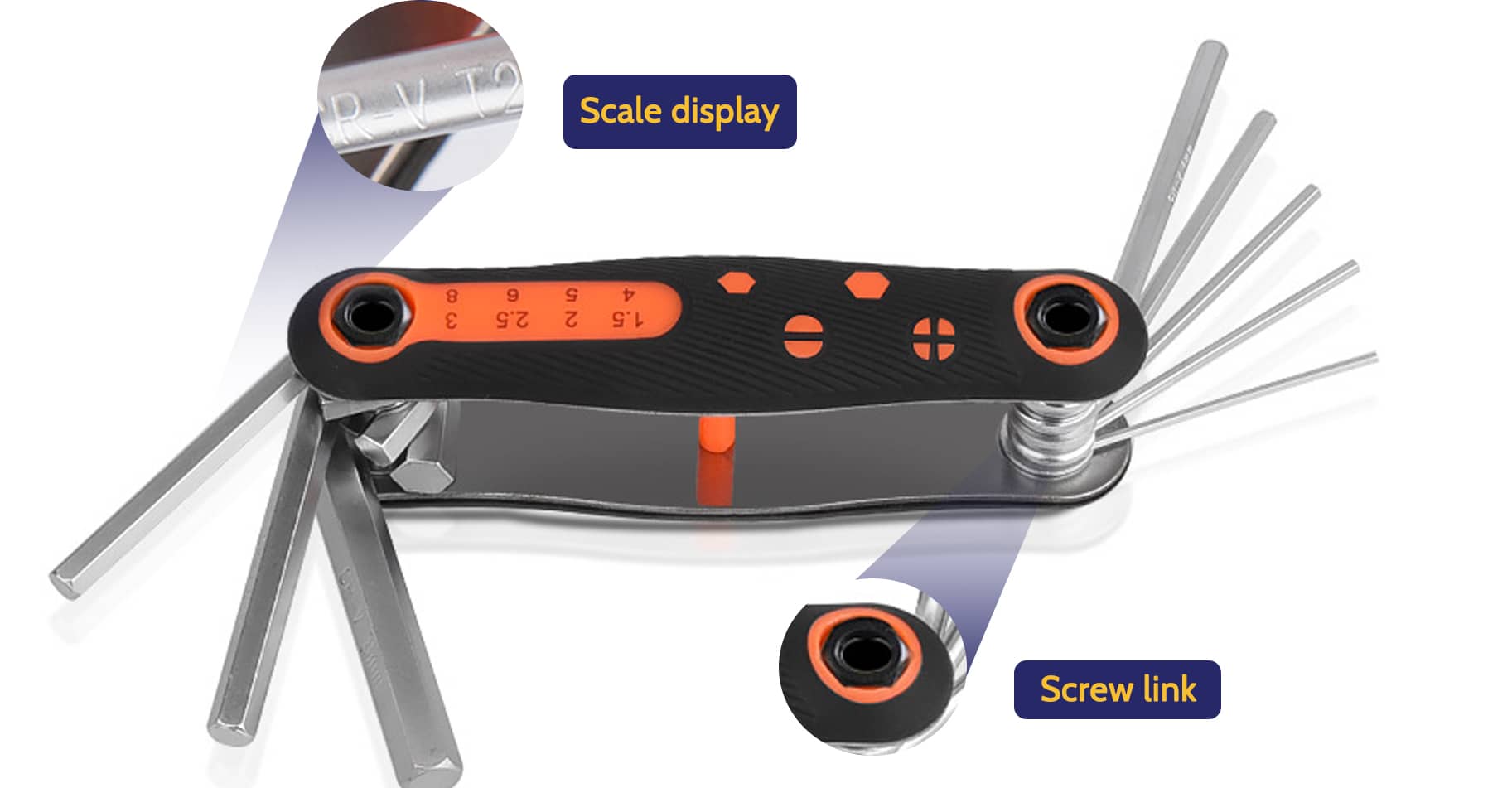 8 in 1 Folding Hex Wrench