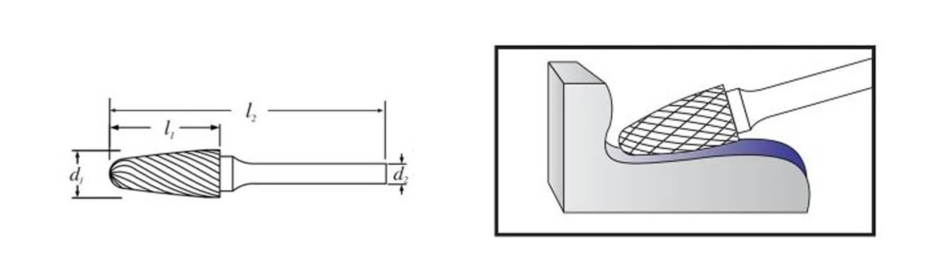 Type F Carbide Rotary Burr File