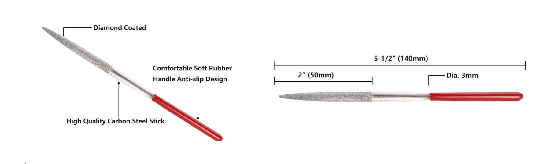 10Pcs Diamond Needle File Set